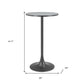 24" Gray and Black Faux Terrazzo and Steel Rounded Bar Table