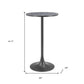 24" Black Faux Terrazzo and Steel Rounded Bar Table