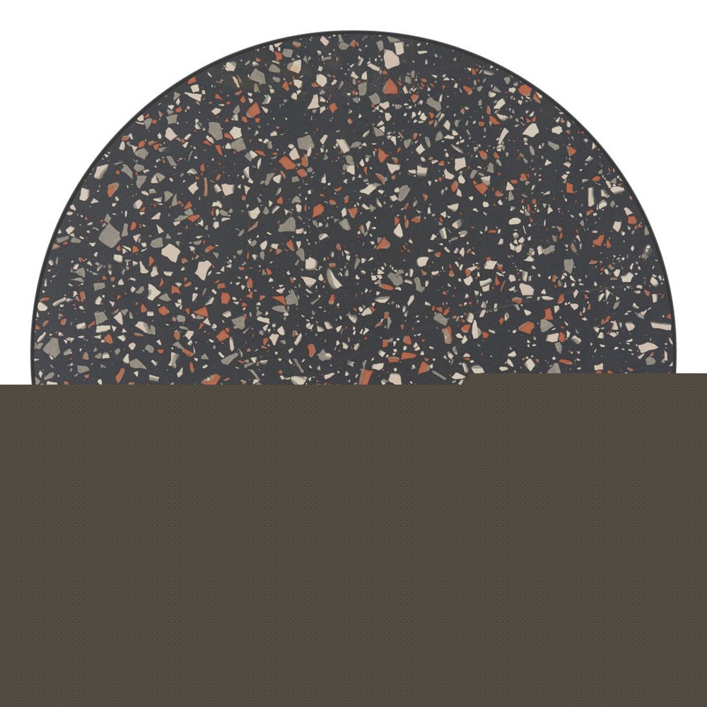 24" Black Faux Terrazzo and Steel Rounded Bar Table