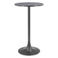 24" Black Faux Terrazzo and Steel Rounded Bar Table