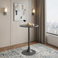 24" Black Faux Terrazzo and Steel Rounded Bar Table