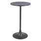 24" Black Faux Terrazzo and Steel Rounded Bar Table