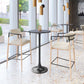 24" Black Faux Terrazzo and Steel Rounded Bar Table