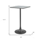 24" Gray and Black Faux Terrazzo and Steel Square Bar Table