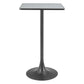 24" Gray and Black Faux Terrazzo and Steel Square Bar Table