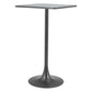 24" Gray and Black Faux Terrazzo and Steel Square Bar Table