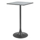 24" Gray and Black Faux Terrazzo and Steel Square Bar Table