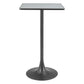 24" Gray and Black Faux Terrazzo and Steel Square Bar Table