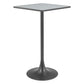 24" Gray and Black Faux Terrazzo and Steel Square Bar Table