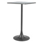 24" Gray and Black Faux Terrazzo and Steel Square Bar Table