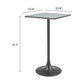 24" Gray and Black Faux Terrazzo and Steel Square Bar Table