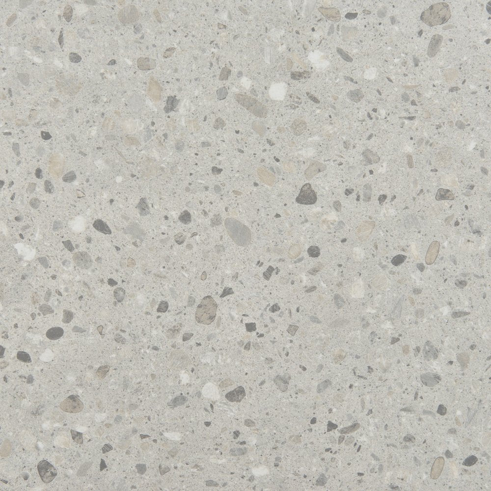 24" Gray and Black Faux Terrazzo and Steel Square Bar Table