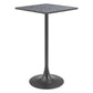 24" Black Faux Terrazzo and Steel Square Bar Table