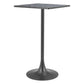 24" Black Faux Terrazzo and Steel Square Bar Table