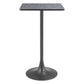 24" Black Faux Terrazzo and Steel Square Bar Table