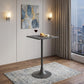 24" Black Faux Terrazzo and Steel Square Bar Table