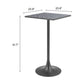 24" Black Faux Terrazzo and Steel Square Bar Table