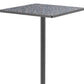 24" Black Faux Terrazzo and Steel Square Bar Table