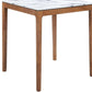 32" White and Natural Faux Marble and Solid Wood Square Bar Table