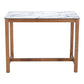 48" White and Natural Faux Marble and Solid Wood Rectangular Bar Table
