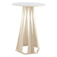 26" White Faux Marble and Steel Rounded Bar Table