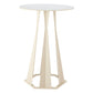 26" White Faux Marble and Steel Rounded Bar Table
