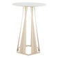 26" White Faux Marble and Steel Rounded Bar Table