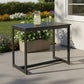 51" Black Aluminum Slat Outdoor Bar Table