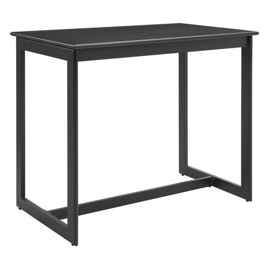 51" Black Aluminum Slat Outdoor Bar Table
