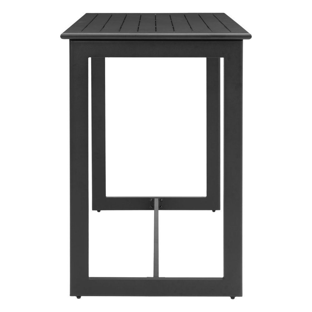 51" Black Aluminum Slat Outdoor Bar Table
