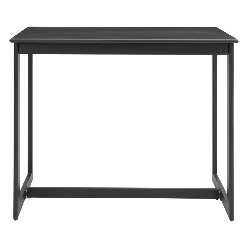 51" Black Aluminum Slat Outdoor Bar Table