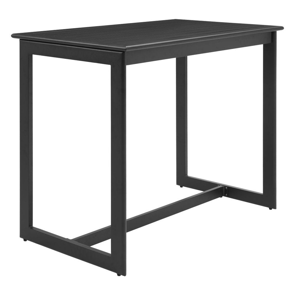 51" Black Aluminum Slat Outdoor Bar Table
