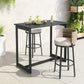 51" Black Aluminum Slat Outdoor Bar Table