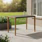 56" Gray And Natural Faux Concrete And Solid Wood Outdoor Bar Table