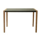 56" Gray And Natural Faux Concrete And Solid Wood Outdoor Bar Table