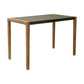 56" Gray And Natural Faux Concrete And Solid Wood Outdoor Bar Table