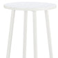 24" White Aluminum Slat Rounded Outdoor Bar Table