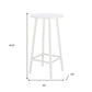 24" White Aluminum Slat Rounded Outdoor Bar Table