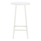 24" White Aluminum Slat Rounded Outdoor Bar Table