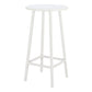 24" White Aluminum Slat Rounded Outdoor Bar Table