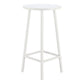 24" White Aluminum Slat Rounded Outdoor Bar Table