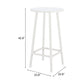 24" White Aluminum Slat Rounded Outdoor Bar Table