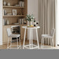 24" White Aluminum Slat Rounded Outdoor Bar Table