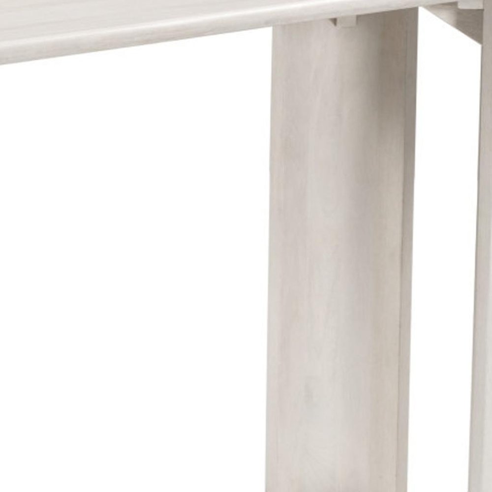58" White Solid Wood Oval Console Table