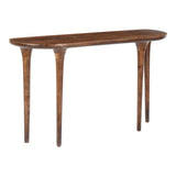 48" Brown Solid Wood Half Circle Console Table