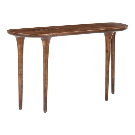 48" Brown Solid Wood Half Circle Console Table