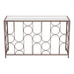 50" Clear and Bronze Mirrored Glass and Steel Frame Console Table