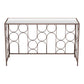 50" Clear and Bronze Mirrored Glass and Steel Frame Console Table