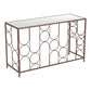 50" Clear and Bronze Mirrored Glass and Steel Frame Console Table