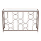 50" Bronze Mirrored Glass and Steel Frame Console Table